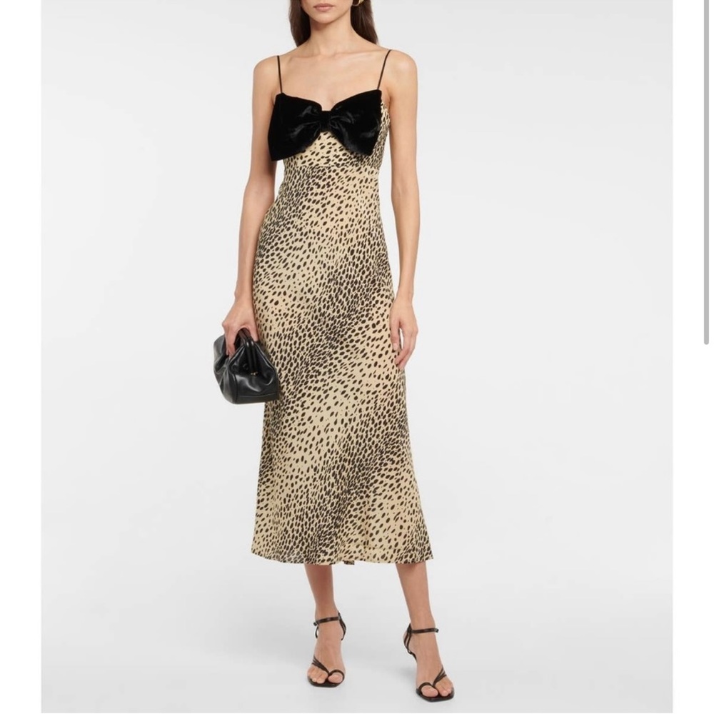 RIXO Leanna Leopard Midi Dress